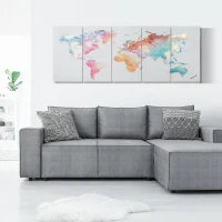 Stampa su Tela 80x40cm 5 Pezzi per Casa e Ufficio, Tela in Legno di Pino e Vernice ad Acqua, Multicolore