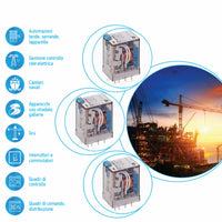 Finder serie 55 relè ad innesto su zoccolo con 4 contatti 7a uso industriale