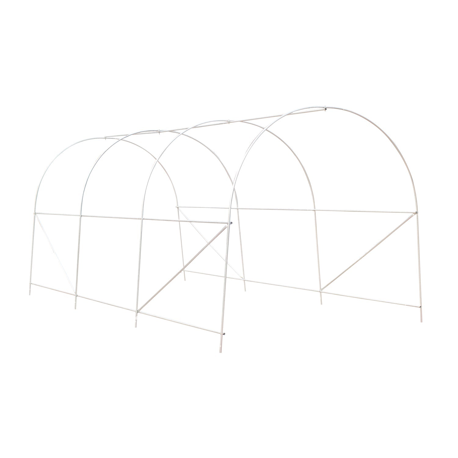 Serra a Tunnel da Giardino con Tetto Arrotondato 4,5x2x2m in PE e Metallo Verde