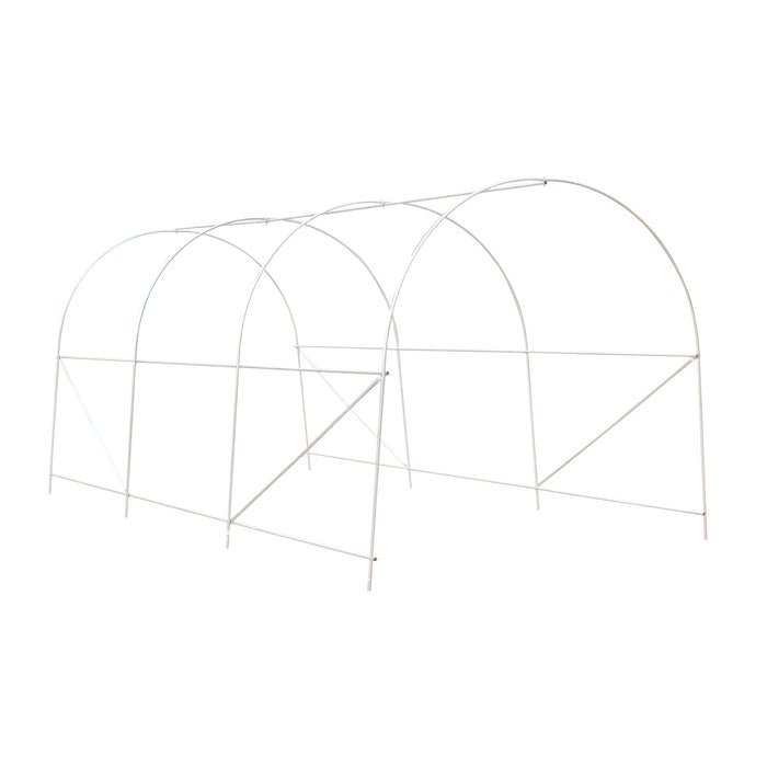 Serra a Tunnel da Giardino con Tetto Arrotondato 4,5x2x2m in PE e Metallo Verde