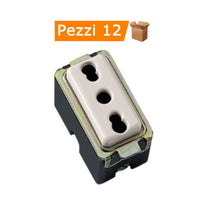 Multipack 12 prese bivalente/bipasso tipo magic 16a 2p + t 250 volt