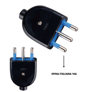 kit composto da 20 mt cavo fror grigio + presa schuko 10/16a + spina nera 16a