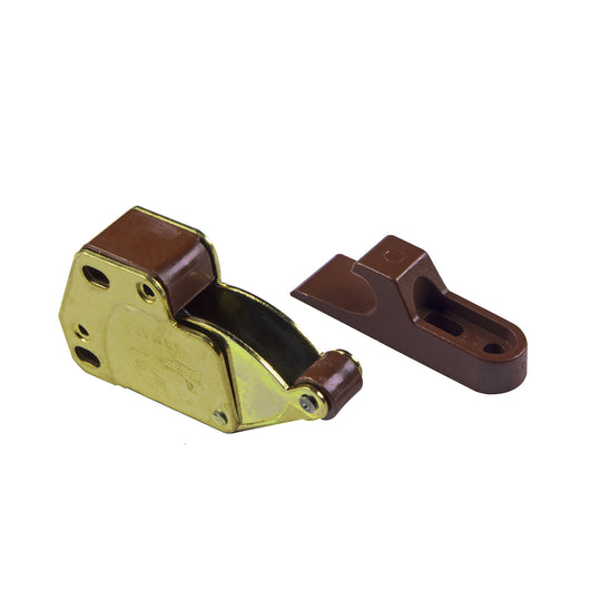 Chiusura blocca antine a scatto - acciaio ottonato - 1 pz.