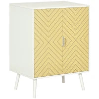 Credenza Moderna in Legno, Mobiletto Multiuso con Ripiani per Soggiorno, Camera o Ingresso con 2 Antine e Mensola Regolabile, 60x40x80cm