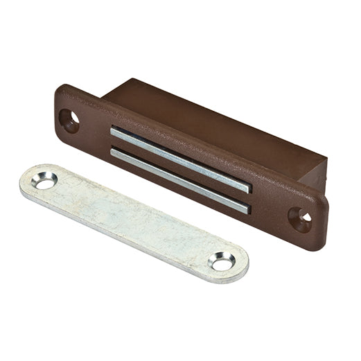 Chiusura magnetica da incasso - forza 12 kg. - marrone - 2 pz.