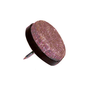 Scivoli in plastica con feltro e chiodo - Ã˜ 24 mm. - marrone - 8 pz.