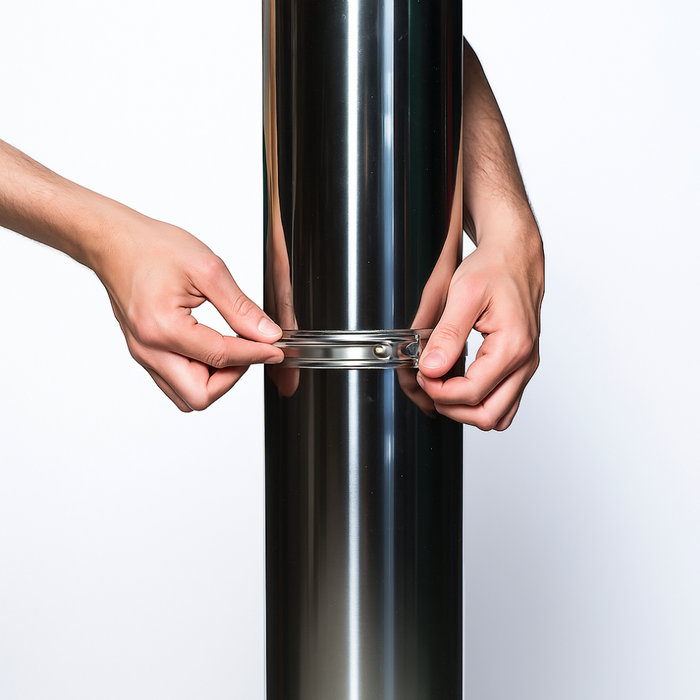 Fascetta bloccaggio doppia parete acciaio inox canna fumaria collare tubature *** misura Ø 150/200 mm, confezione 1