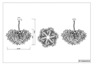Lampada a sospensione, metallo e plastica, verde, D 70 cm, Leavy