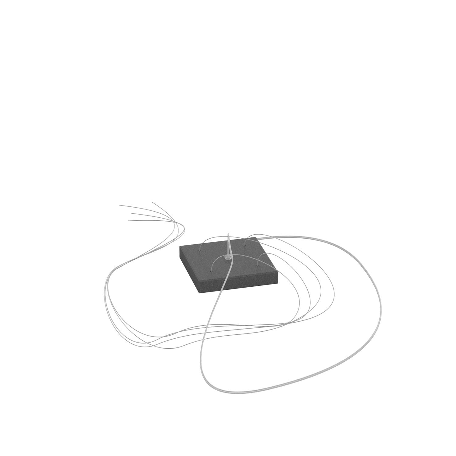 Rosone Quadrato Metallo Antracite 1 Foro 14X14Cm