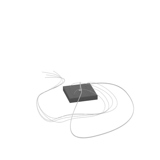 Rosone Quadrato Metallo Antracite 1 Foro 14X14Cm