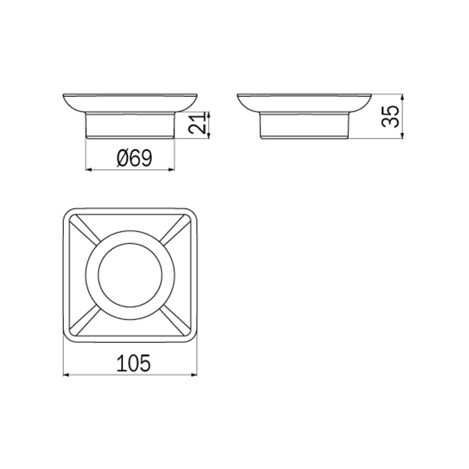 Inda - Bacinella portasapone Divo, Logic in vetro trasparente