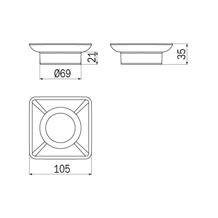 Inda - Bacinella portasapone Divo, Logic in vetro trasparente