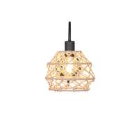 Applique, canapa e metallo, naturale e nero, H 32 cm, Hive