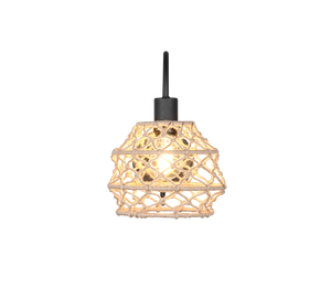 Applique, canapa e metallo, naturale e nero, H 32 cm, Hive