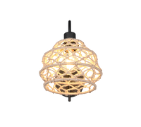 Applique, canapa e metallo, naturale e nero, H 32 cm, Hive