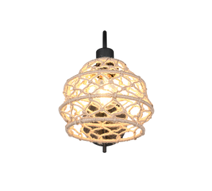 Applique, canapa e metallo, naturale e nero, H 32 cm, Hive