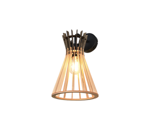 Applique, legno e metallo nero, H 36 cm, Alice