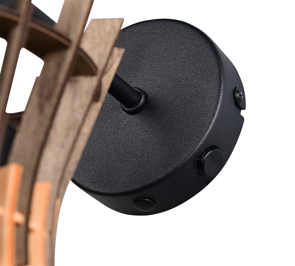 Applique, legno e metallo nero, H 36 cm, Alice