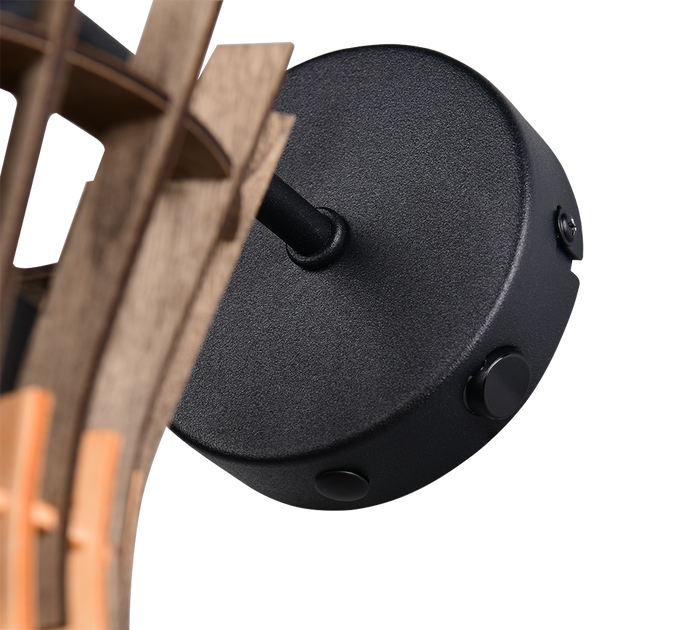 Applique, legno e metallo nero, H 36 cm, Alice