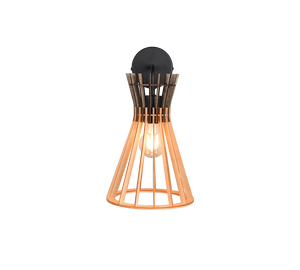 Applique, legno e metallo nero, H 36 cm, Alice