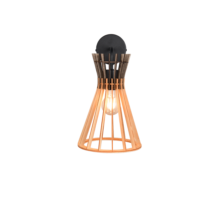 Applique, legno e metallo nero, H 36 cm, Alice