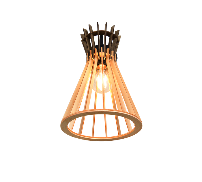 Applique, legno e metallo nero, H 36 cm, Alice