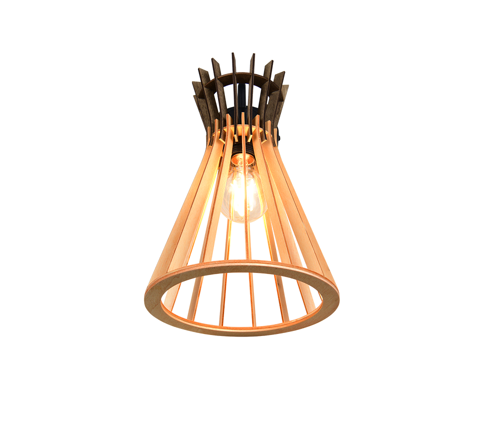 Applique, legno e metallo nero, H 36 cm, Alice