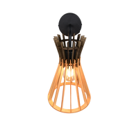 Applique, legno e metallo nero, H 36 cm, Alice