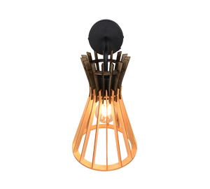 Applique, legno e metallo nero, H 36 cm, Alice