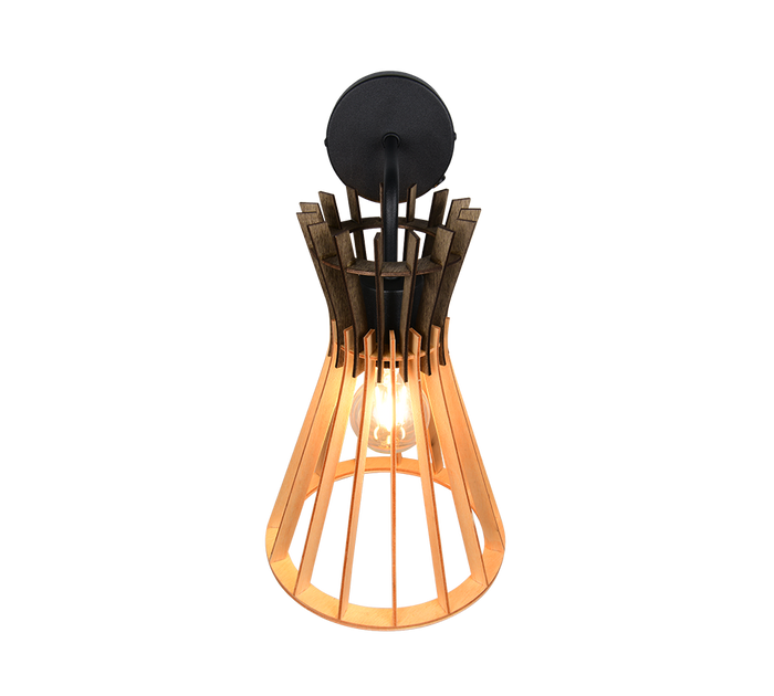 Applique, legno e metallo nero, H 36 cm, Alice