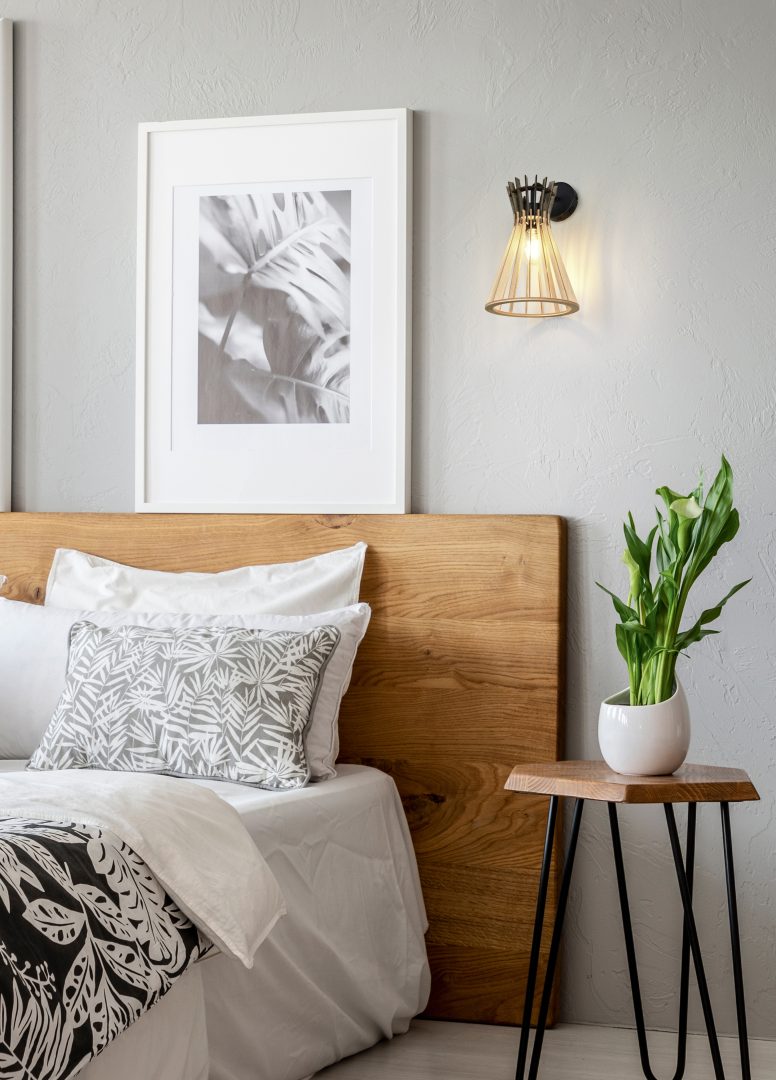 Applique, legno e metallo nero, H 36 cm, Alice