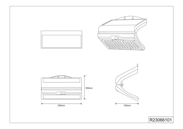 Faro da esterno LED, solare, c/sensore crepuscolare, bianco, L 23 cm, Macapa