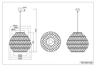 Lampada a sospensione, canapa e metallo, naturale e nero, D 60 cm, Hive