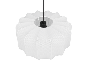 Lampada a sospensione, tessuto e metallo, bianco e nero, D 40 cm, Madeline