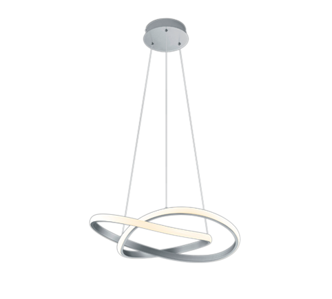 Lampada a sospensione LED cerchio, metallo, acciaio satinato, D 60 cm, Course