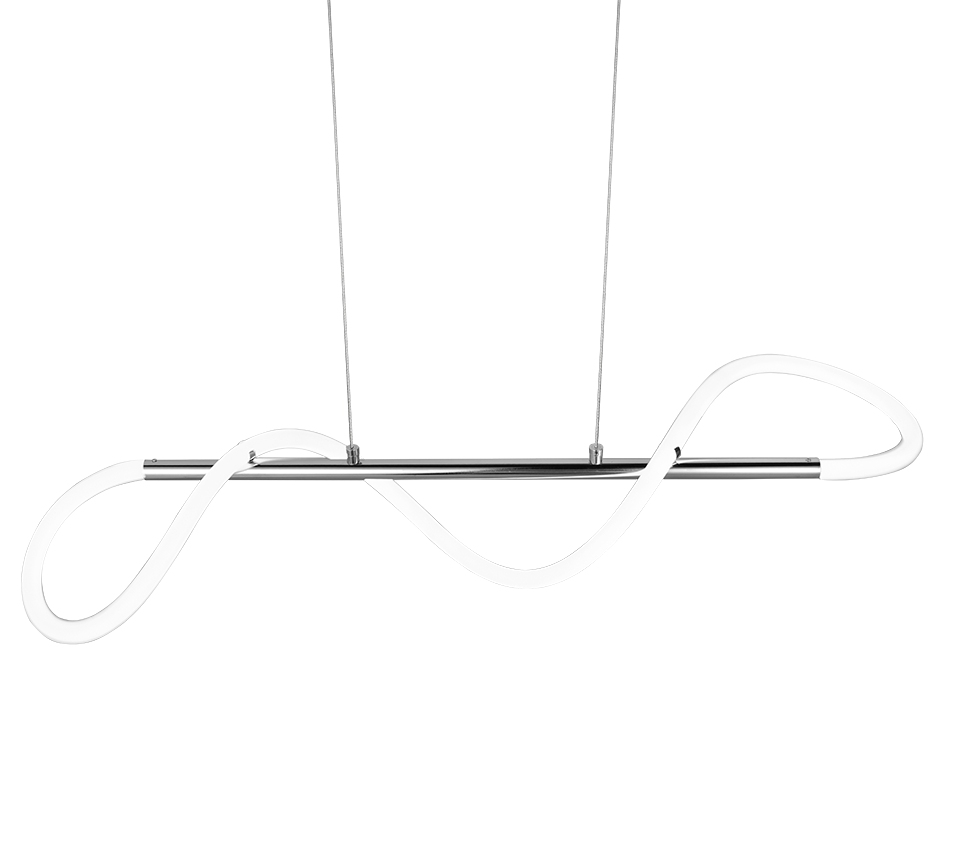 Lampada a sospensione LED, metallo, cromo, 105x150x34 cm, Argos