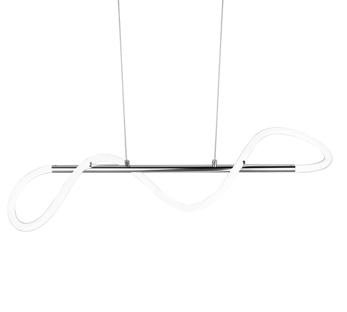 Lampada a sospensione LED, metallo, cromo, 105x150x34 cm, Argos