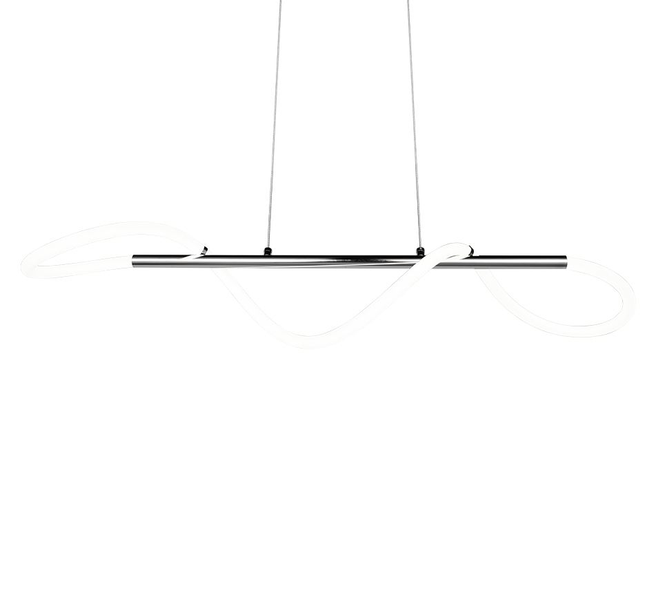 Lampada a sospensione LED, metallo, cromo, 105x150x34 cm, Argos