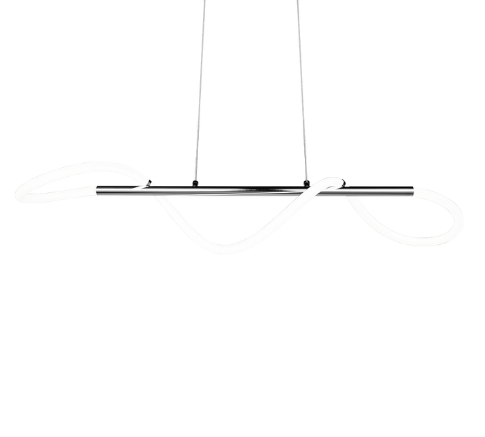 Lampada a sospensione LED, metallo, cromo, 105x150x34 cm, Argos