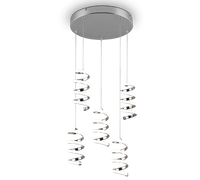 Lampada a sospensione LED 5 luci, metallo, cromo, 45x150x45 cm, Laola