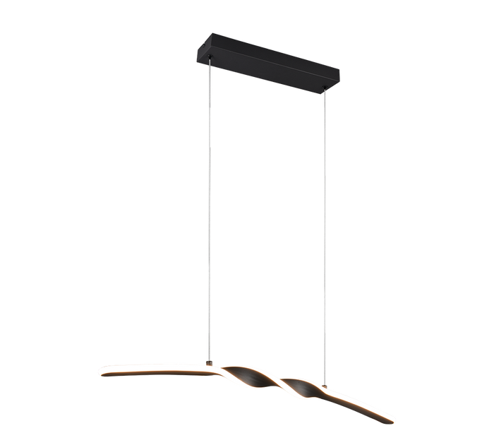 Lampada a sospensione LED, metallo, nero, L 80 cm, Ginko