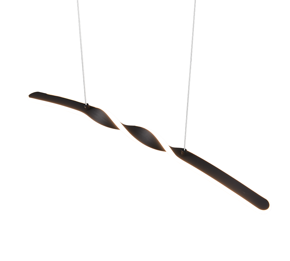 Lampada a sospensione LED, metallo, nero, L 80 cm, Ginko