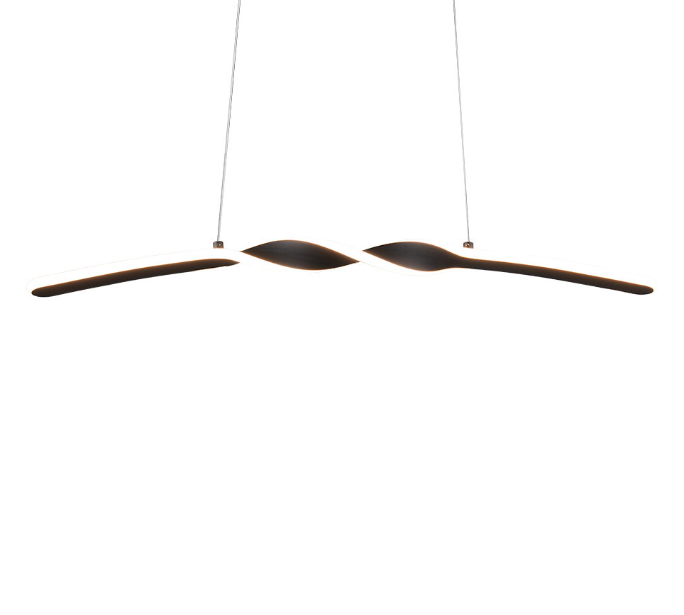 Lampada a sospensione LED, metallo, nero, L 80 cm, Ginko