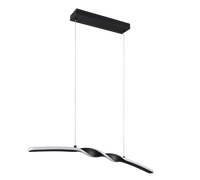 Lampada a sospensione LED, metallo, nero, L 80 cm, Ginko