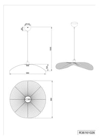 Lampada a sospensione, fibre naturali, D 58 cm, Laurine