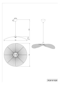 Lampada a sospensione, fibre naturali, D 78 cm, Laurine