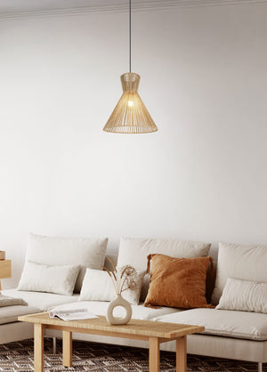 Lampada a sospensione, fibre naturali, D 35 cm, Rosalie