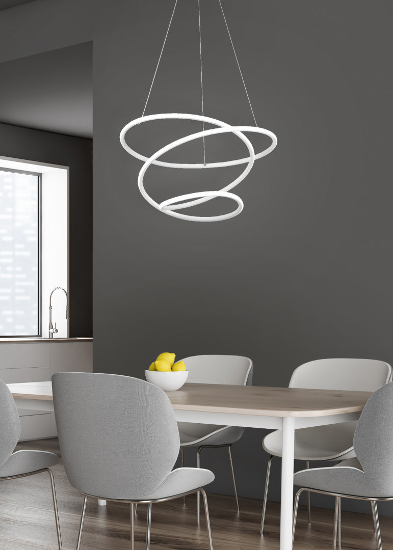 Lampada a sospensione LED, metallo, bianco, D50 cm, Bologna