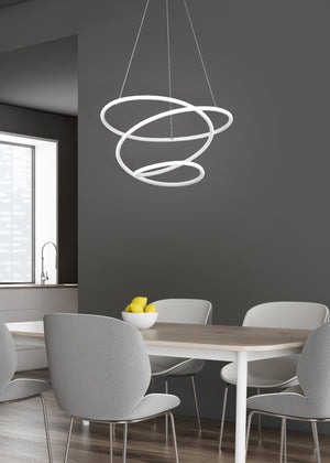 Lampada a sospensione LED, metallo, bianco, D50 cm, Bologna