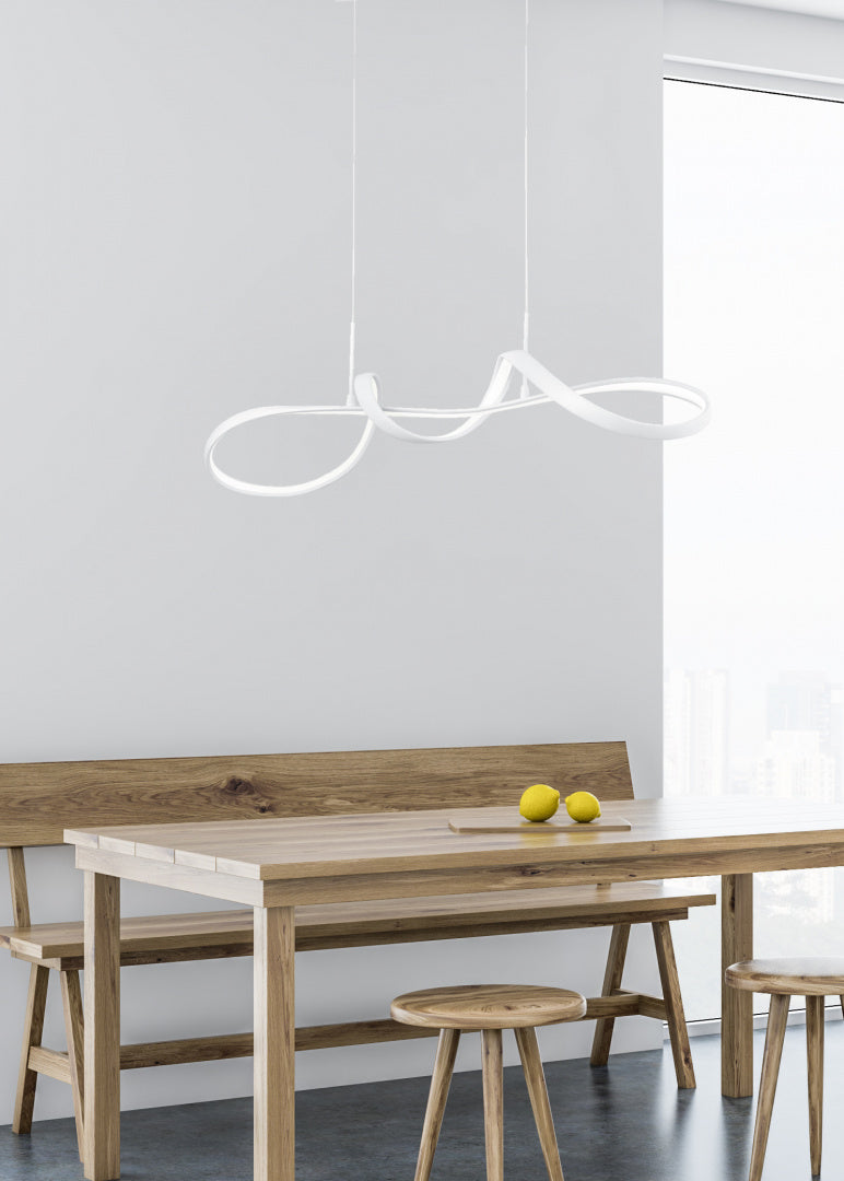 Lampada a sospensione LED, metallo, bianco, L 80 cm, Perugia